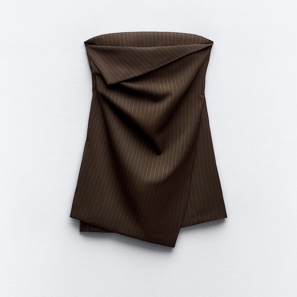 Zara Dresses & Skirts - Zara Strapless Pinstripe Dress